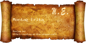 Montag Erika névjegykártya
